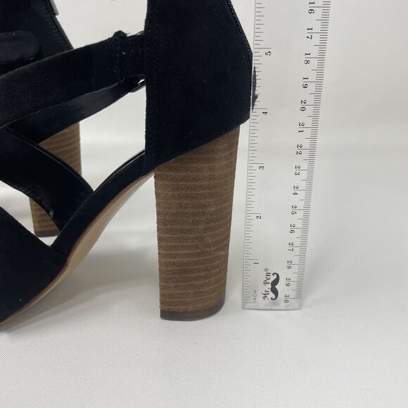 Carlos by Carlos Santana Black Block Heel Sandals Shoes Size 7 Formal Straps - Picture 5 of 8